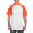 Augusta Men's Short Sleeve Baseball T-shirt - White/Orange