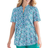Woman Within Pintucked Half-Button Tunic Plus Size - Waterfall Blooming Ditsy