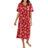 Dreams & Co Women's Long Print Sleepshirt Plus Size - Classic Red Winter Snow