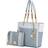 MKF Collection Rochelle Tote & Wristlet Set - Light Blue Denim