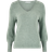 Only Latia Long V-neck Knitted Pullover - Green/Chinois Green