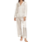 LilySilk Women's 22 Momme Chic Trimmed Pajamas Set - Natural White