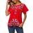 YZXDORWJ Women's Embroidered Mexican Peasant Blouse - Red