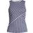 Lands' End Women's Modest High Neck Tankini - Deep Sea Mixed Diagonal Stripe