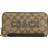 Coach Long Zip Around Wallet In Signature Canvas With Varsity Motif - Brown