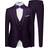 Mage Male Men's Elegant Solid 3 Pieces Suit - Purple