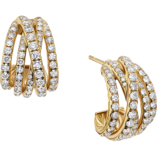 David Yurman Crossover Shrimp Earrings Gold Diamonds ?ph=true
