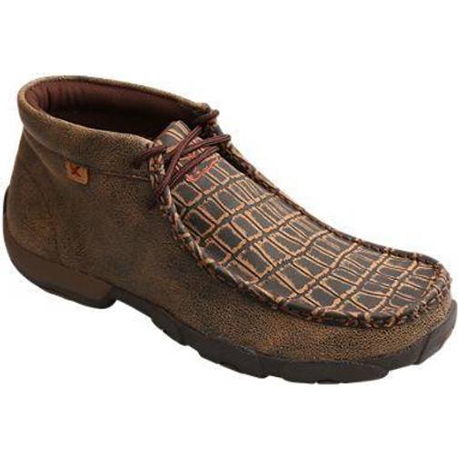 Twisted X Mens Chukka Driving Mocs Caiman Print/Brown - Compare Prices ...