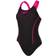 Speedo Gala Logo Medalist Swimsuit - Black/Pink