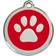 Red Dingo Enamel Paw Print Small