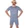 Karnival Costumes Retro Swimsuit for Men Blue & White