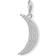 Thomas Sabo Moon Pavé Charm Pendant - Silver/White