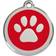 Red Dingo Enamel Paw Print Large