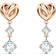 Swarovski Heart Pierced Earrings - Rose Gold/White