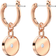 Swarovski Ginger Mini Hoop Pierced Earrings - Rose Gold/White