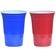 vidaXL Plastic Cups Beer Pong Blue/Red 100-pack