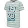 Hummel Mack Striped T-shirt - Grey/Turquoise with Print