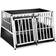 tectake Dog Cage Double with Sloping Back with Partition