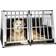 tectake Dog Cage Double with Sloping Back with Partition