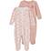 Name It Press Stud Nightsuit 2-pack - Pink/Silver Pink (13189060)