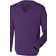 Henbury 12 Gauge Fine Knit V-Neck Jumper - Purple