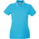 Universal Textiles Women's Fitted Short Sleeve Casual Polo Shirt - Cyan