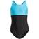 Adidas Colorblock 3-Stripes Swimsuit - Black/Signal Cyan/White (GQ1146)