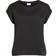 Vila Satin Look Short Sleeved Top - Black/Black