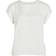 Vila Satin Look Short Sleeved Top - White/Snow White