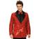 Widmann Sequin Jacket Red with Black Collar