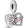 Pandora Heart & Mum Dangle Charm - Silver/Pink