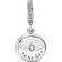 Pandora Sparkling Disc Double Dangle Charm - Silver/Red/Transparent