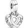 Pandora Linked Sister Hearts Split Dangle Charm - Silver/Transparent