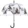 Esschert Design 2 Sided Birds Transparent Umbrella Grey (TP274)