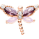 Thomas Sabo Dragonfly Single Ear Stud - Rose Gold/Violet/Transparent