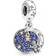 Pandora Santa Claus On The Moon Double Dangle Charm - Silver/Gold/Blue/Transparent