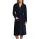 Schiesser Winter Blossom Bathrobe Terrycloth Bamboo Piping - Midnight Blue