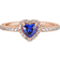 Pandora Sparkling Elevated Heart Ring - Rose Gold/Blue/Transparent