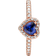 Pandora Sparkling Elevated Heart Ring - Rose Gold/Blue/Transparent