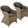 tectake 2 Poly- rattan luxury garden chair + cushion and back cushions