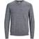 Jack & Jones V-Neck Knitted Sweater - Grey/Navy Blazer