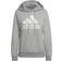 Adidas Women's Essentials Relaxed Logo Hoodie - Medium Grey Heather/White