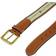 Tommy Hilfiger Anchor Logo Ribbon Inlay Leather Belt - Khaki/Tan