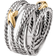 David Yurman Double X Crossover Ring - Silver/Gold