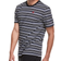 Champion Yarn-Dye Stripe C Logo T-shirt Unisex - Tailored Stripe Black/Medium Grey/White