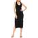Alexia Admor Ariana V-Neck Cutout Back Ribbed Midi Dress - Black