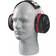 3M PELTOR Optime 105 Behind-the-Head Earmuffs, Red/Black