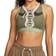 Nike Dri-FIT Swoosh Air Force 1 Medium-Support Laced Sports Bra - Medium Olive/Sequoia/Pink Glaze/Medium Olive