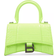 Balenciaga Hourglass Crocodile Embossed XS Handbag - Fluorescent Yellow/Gunmetal