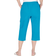 Alfred Dunner Petite Women's Cargo Pocket Capri - Peacock